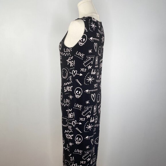 ASOS - Black Graffiti Graphic Print Dress - Picture 6 of 7